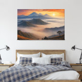 Bromo-Bereich mit niedrigen Wolken Leinwanddruck (Insitu (Schlafzimmer))