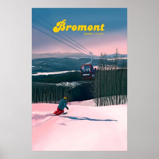 Bromont Kanada Skigebiet Reiseplakat Poster (Vorne)