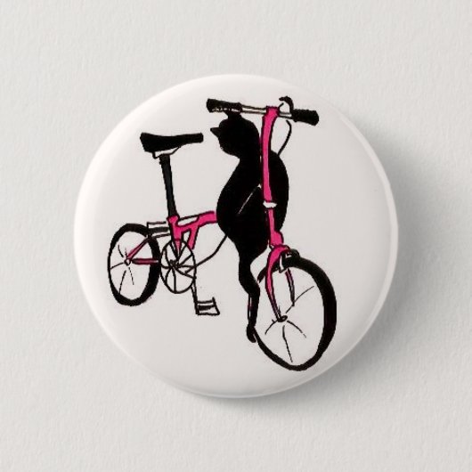 Brompton schwarze Katze im Rosa Button (Vorderseite)