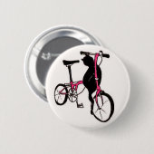 Brompton schwarze Katze im Rosa Button (Vorne & Hinten)