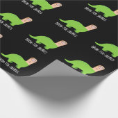 Bron-toe-saurus Funny Dinosaur Pun Dark BG Geschenkpapier (Ecke)