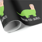 Bron-toe-saurus Funny Dinosaur Pun Dark BG Geschenkpapier (Rolleneckpunkt)