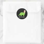 Bron-toe-saurus Funny Dinosaur Pun Dark BG Runder Aufkleber (Tasche)