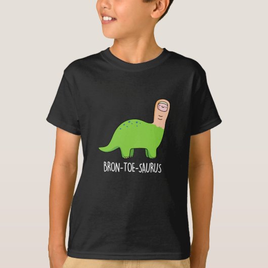 Bron-toe-saurus Funny Dinosaur Pun Dark BG T-Shirt (Vorderseite)
