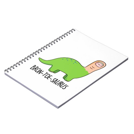 Bron-toe-saurus Funny Dinosaur Pun Notizblock (Linke Seite)