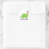 Bron-toe-saurus Funny Dinosaur Pun Runder Aufkleber (Tasche)