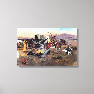 Bronc im Kuhlager von Charles M. Russell Leinwanddruck