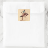 Bronc Rider 2 von Edward Borein Quadratischer Aufkleber (Tasche)