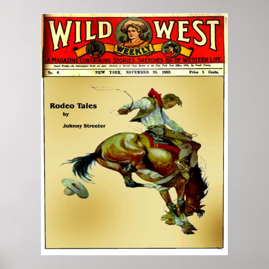 "Bronc Rider" Cowboy Western Rodeo Poster (Vorne)