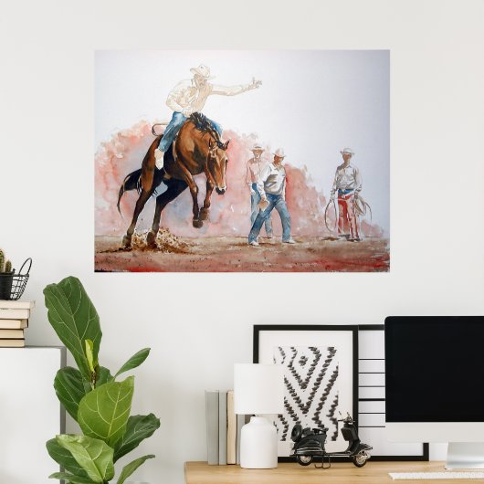 Bronc Riding Cowboy Poster (Heimbüro)