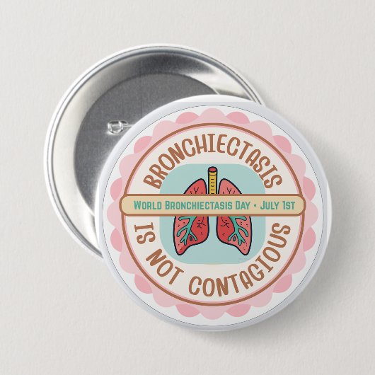 BRONCHIEKTASE AUFKLÄRUNG BUTTON (Vorne & Hinten)