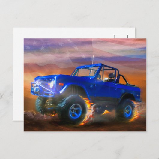Bronco 4X4 "OFF ROAD RAGER" Postkarte (Vorne/Hinten)