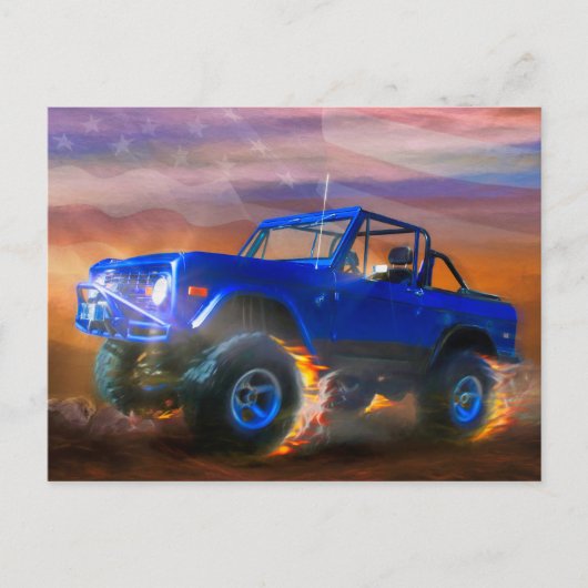 Bronco 4X4 "OFF ROAD RAGER" Postkarte (Vorderseite)