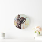 Bronco-Buster (bronze) Runde Wanduhr (Zuhause)