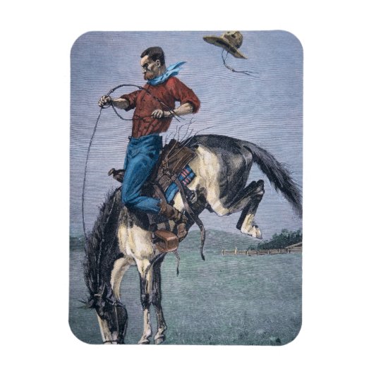 Bronco-Buster (farbige Gravierung) Magnet (Vertikal)