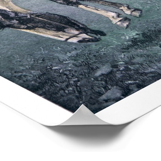 Bronco-Buster (farbige Gravierung) Poster (Ecke)