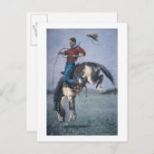 Bronco-Buster (farbige Gravierung) Postkarte (Vorne/Hinten)