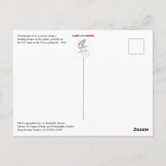 Bronco Busting Postcard Postkarte (Rückseite)