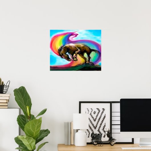 Bronco Rainbow Unicorn Poster (Heimbüro)