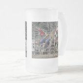 Bronco-Reiter mattierter Stein Mattglas Bierglas (VorderseiteRechts)