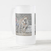 Bronco-Reiter mattierter Stein Mattglas Bierglas (Vorderseite Links)