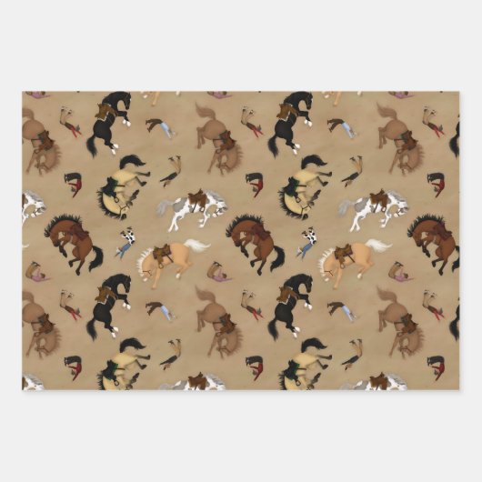 Broncs und Cowboys Geschenkpapier Set (Vorderseite 2)