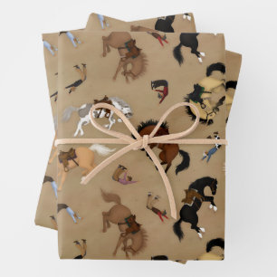 Broncs und Cowboys Geschenkpapier Set