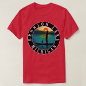 Bronson Lake Paddleboarding Michigan Sunset T-Shirt (Design vorne)