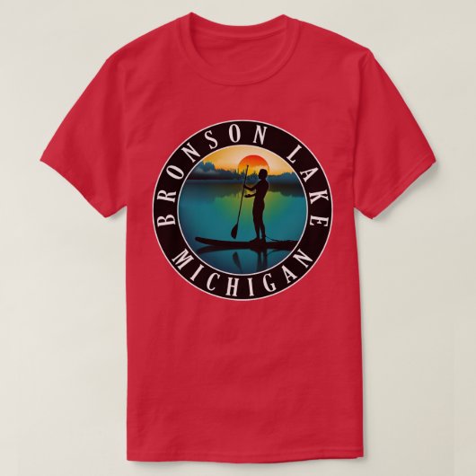 Bronson Lake Paddleboarding Michigan Sunset T-Shirt (Design vorne)