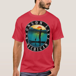 Bronson Lake Paddleboarding Michigan Sunset T-Shirt