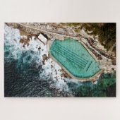 Bronte Bäder Ocean Pool Sydney Luftansicht Puzzle (Horizontal)