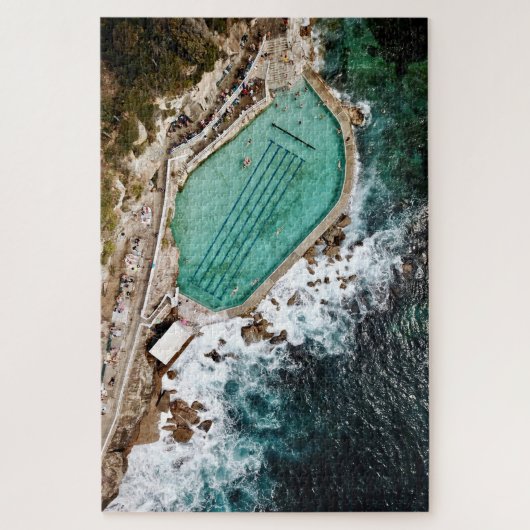 Bronte Bäder Ocean Pool Sydney Luftansicht Puzzle (Vertikal)