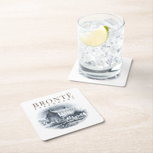 Bronte Parsonage Zuhause der Brontes Rechteckiger Pappuntersetzer (Vor Ort)