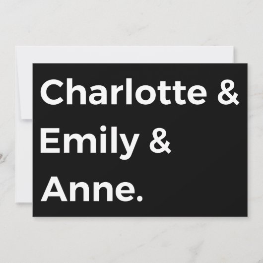 Brontë Sisters I - Charlotte & Emily & Anne Einladung (Vorderseite)