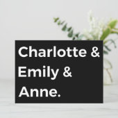 Brontë Sisters I - Charlotte & Emily & Anne Einladung (Stehend Vorderseite)