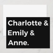 Brontë Sisters I - Charlotte & Emily & Anne Einladung (Vorne/Hinten)