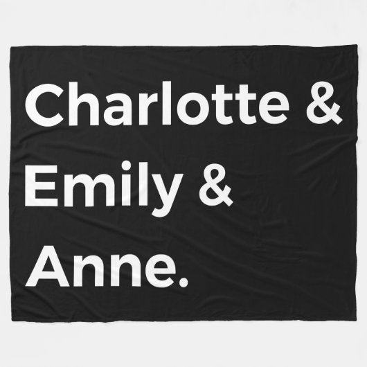 Brontë Sisters I - Charlotte & Emily & Anne Fleecedecke (Vorderseite (Horizontal))
