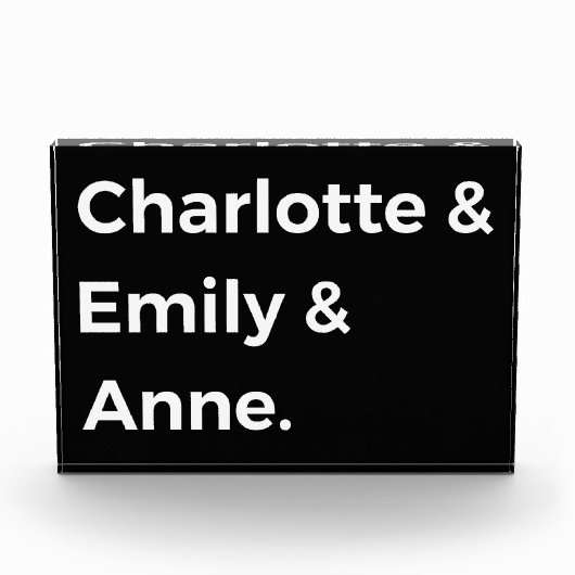 Brontë Sisters I - Charlotte & Emily & Anne Fotoblock (Vorderseite)
