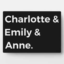 Brontë Sisters I - Charlotte & Emily & Anne Fotoplatte