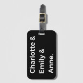 Brontë Sisters I - Charlotte & Emily & Anne Gepäckanhänger (Vorderseite Vertikal)