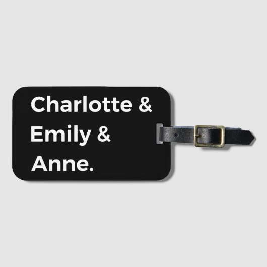 Brontë Sisters I - Charlotte & Emily & Anne Gepäckanhänger (Vorderseite (Horizontal))