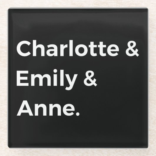 Brontë Sisters I - Charlotte & Emily & Anne Glasuntersetzer (Vorderseite)