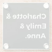 Brontë Sisters I - Charlotte & Emily & Anne Glasuntersetzer (Rückseite)