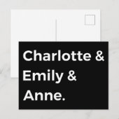 Brontë Sisters I - Charlotte & Emily & Anne Postkarte (Vorne/Hinten)