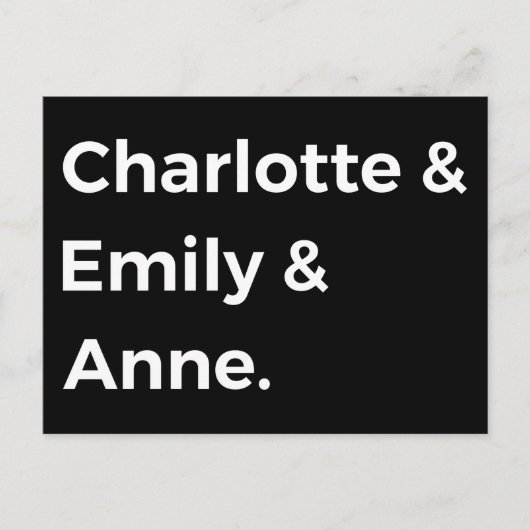 Brontë Sisters I - Charlotte & Emily & Anne Postkarte (Vorderseite)