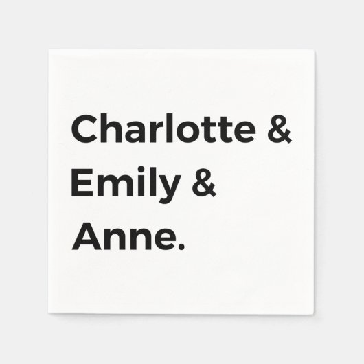 Brontë Sisters I - Charlotte & Emily & Anne Serviette (Vorderseite)