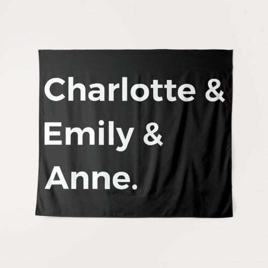 Brontë Sisters I - Charlotte & Emily & Anne Wandteppich (Vorderseite (Horizontal))