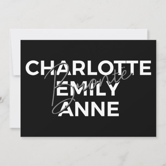 Brontë Sisters II - Charlotte & Emily & Anne Einladung (Vorderseite)