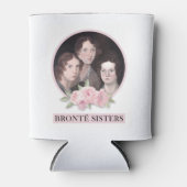 Bronte Sisters Portrait mit rosa Rosen Dosenkühler (Vorderseite)