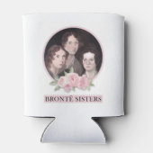 Bronte Sisters Portrait mit rosa Rosen Dosenkühler (Rückseite)